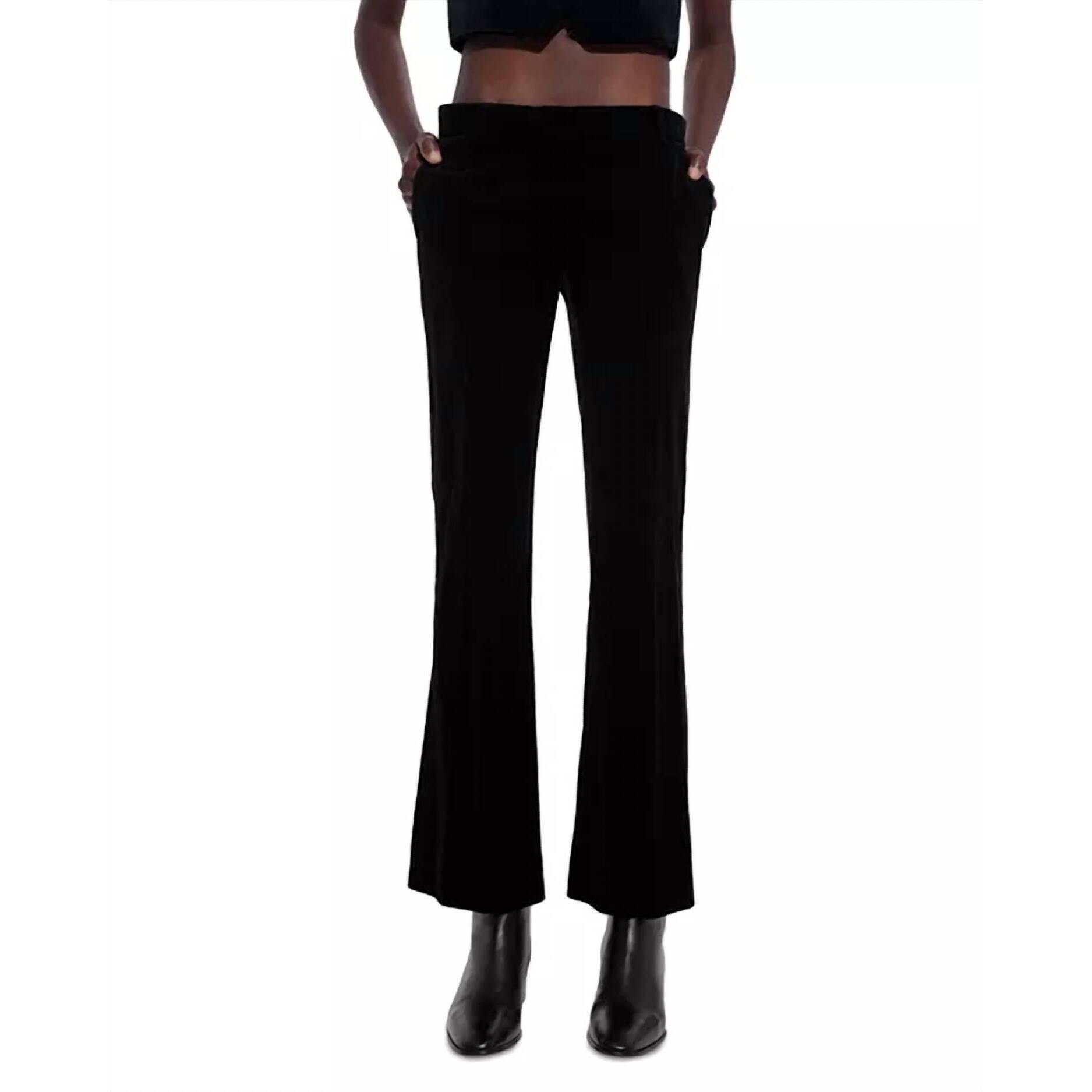New The Kooples Velvet Flared Pants In Bla01